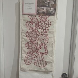 Cupcakes & Cashmere 2 pack. Red Heart Table Runner for Valentines